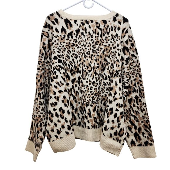 Leopard Print Button-Down Cardigan Sweater A New Day Womens plus Size 4X - Picture 6 of 8
